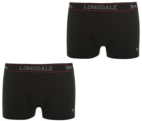 Lonsdale Mens 2 Pack Trunks Underwear Elasticated Waist