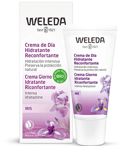 Weleda Crema Giorno Idratante Iris, per pelle da secca a molto secca, dona intensa idratazione e sostiene le naturali difese cutanee, con radice d'iris bio (1x30 ml)
