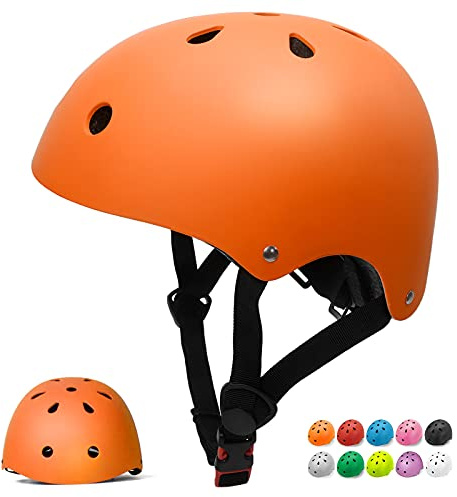 Glaf Toddler Helmet for 2-8 Years Kids Bike Helmets Baby Girls Boys Multi-Sport Adjustable Skateboard Bicycle Helmet Lightweight 4 Sizes for Toddlers (Orange, Medium: 21.65-22.83 / 55cm-58cm)