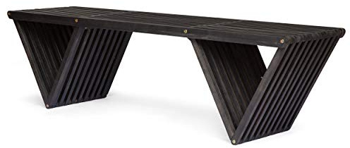 Christopher Knight Home Esme Outdoor Acacia Wood Bench, Dark Gray Finish