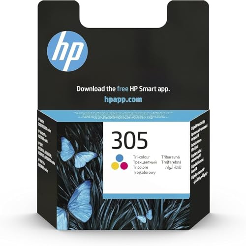 HP 305 3YM60AE, Tricolor, Cartucho de Tinta Original, Compatible con impresoras de inyección de Tinta DeskJet 2700, 2730, 4100, 4134, Envy Serie 6020, 6030, 6420, 6430