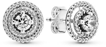 Pandora Sparkling Double Halo Stud Earrings - Sterling Silver & Cubic Zirconia Earrings - Gift for Her - No Box