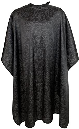 Pelocapa Barber Cape for Men, Haircut Cape with Snaps, Professional Salon Cutting Cape, Large Waterproof Hairdressing Cape Gown Apron for Hairstylist- 63”× 56”(Black Pattern)