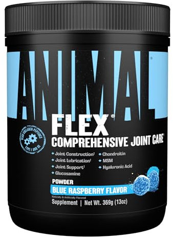 ANIMAL Flex Comprehensive Joint Care Blue Raspberry - 4 complejos únicos para articulaciones, huesos y cartílagos - con vitamina A y E, glucosamina, aceite de linaza y ácido hialurónico - 348 g