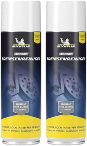 MICHELIN EXPERT Bremsenreiniger Spray 2X 500ml | Reinigt und Entfettet Bremsen, Kupplungen und Motorteile an Auto, Motorrad und Fahrrad