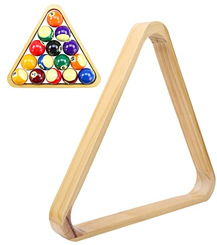 Restokki Triangle Billard, Agatige Cadre de Billard, Billard Professionnel en Bois Cadre en Losange Triangulaire épaissir Table de Billard Snooker Balles Rack Fournitures de Sport (trépied américain)