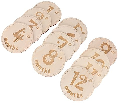 CAXUSD Handgefertigtes Baby-fotozubehör Monatskarten Aus Holz für Babys Wachsende Erinnerungen