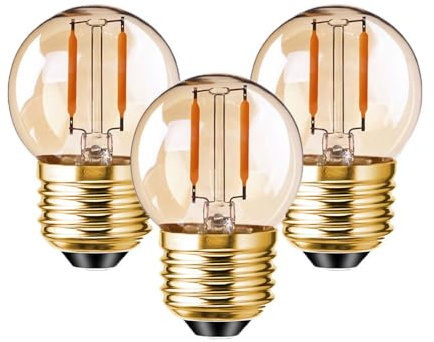KINGYEENUO Bombillas LED vintage E27 de 1,5 W, G40, intensidad regulable, rosca Edison LED, luz blanca ultra cálida, 2200 K, equivalente a 15 W, 3 unidades