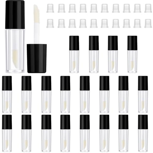 Ouligay 20 stycken tomma läppglansbehållare 1,2 ml tomma rör för att fylla läppglans rör påfyllningsbara tomma kosmetika tuber mini kosmetika behållare läppglans rör för läppstift prover smink resa
