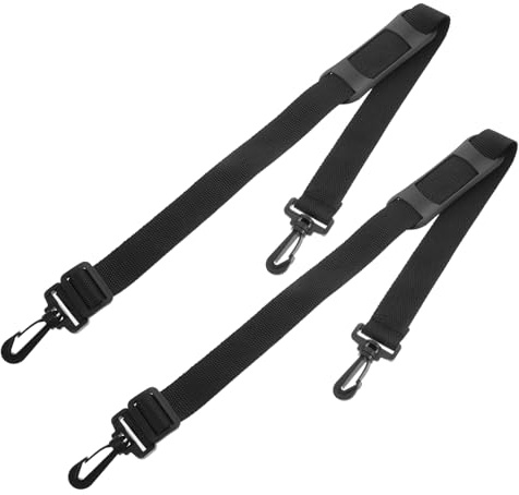POPETPOP Bandoulière Réglable pour Étui de Violon, Sangle Large en Tissu Oxford et Plastique, Noire, Crochets, Confortable pour Musiciens
