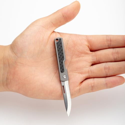 NHDT MN01 Small Titanium Portable Pocket Knife,Package Opener,Box Cutter, EDC 2 Inchs hang on a keychain, ultralight Only11g(0.39oz)
