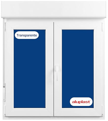Winwindo - Ventana PVC Reforzada con Persiana | 120x135,5 | 2 Hojas Oscilobatiente | Cristal Climalit TransparentePerfil Aluplast | BlancaNo amarillea Ruido <45db, Aislamiento Térmico | Entrega 24/48h
