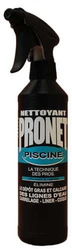 PRONET - Nettoyant Ligne d'eau Piscine et Spa - Nettoie et dégraisse efficacement - Elimine Les Taches et dépôts Gras sur Liner, Coque et carrelage - Application Facile et Rapide - Spray 500 ML