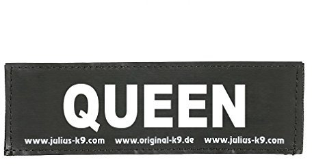 Julius-K9 162LR-K-30171 Klettaufschrift, QUEEN, klein, schwarz