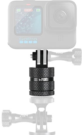 HSU Adaptateur trépied pour GoPro, 360 degrés Supports en Alliage d'aluminium pour Hero 12/11/10/9/8/7/6/5/4/3 caméras d'action