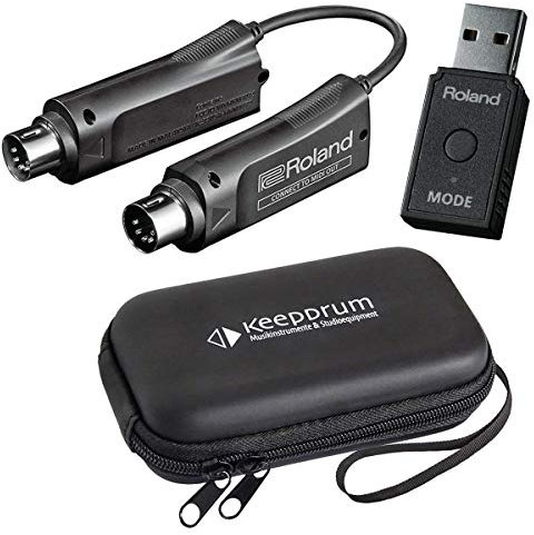 Roland Wireless MIDI Set WM-1D USB Dongle + WM-1 Adapter + Keepdrum Soft Case