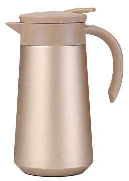 Anze Thermoskanne, Isolierkanne, 800 ML Edelstahl Kanne für Kaffee, Tee & Wasser, Absolut Dicht, Zerlegbarer Verschluss, 12 Stunden heiß, 24 Stunden Kalt (Gold)