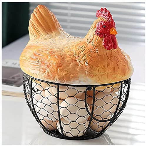 Cesto Porta Uova Nel Ferro Snack Cesto di Frutta Collezione Creativa Decorazioni per Galline Nel Resina Accessori da Cucina