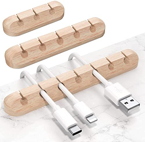 SOULWIT® Clips de Soporte de Cable Mejorados, 3 Pcs Autoadhesivo Organizador de Cable, Clips para Cables Duraderos para la Gestión de Cables de Carga USB de Escritorio