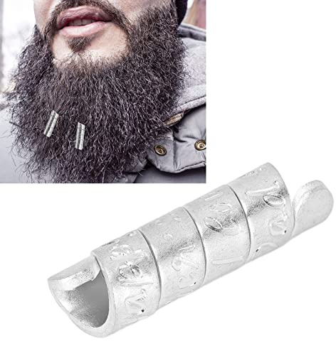 Vintage Braiding and Beard Beads Jewelry Bracelet Tube Beads for Men Women Beards Braids Decoration Silver
