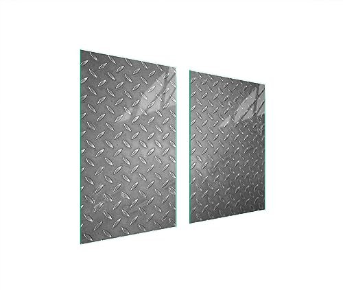TMK ArtDeko Lot de 2 cache-plaques de cuisson universelles, 65 x 52 cm, compatible avec tous les types de plaques de cuisson, en verre trempé, également comme planche à découper, hygiénique, résistant
