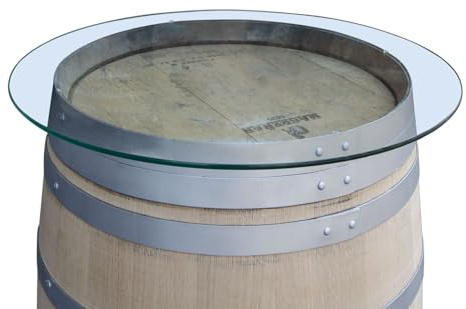 Temesso Glasplatte für Weinfass - Tischplatte aus Glas in verschiedenen Größen ab Durchm (D: 70 cm)