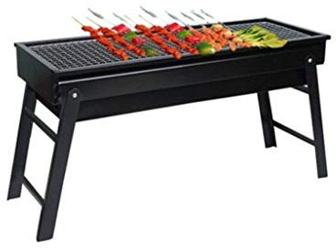 MIQXUAN Barbacoa Parrilla de Barbacoa Negra, Parrilla de carbón de Metal, Herramienta de Barbacoa portátil Plegable para cocinar al Aire Libre