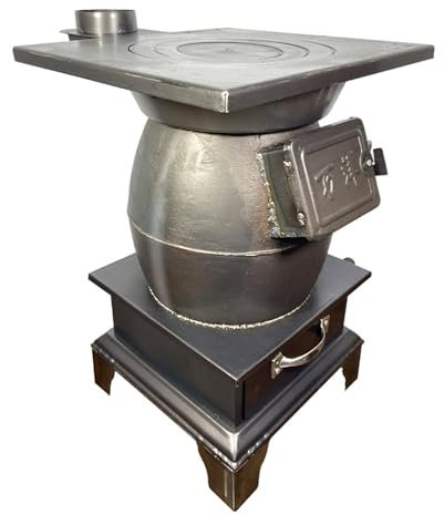 Poele a Bois, Poêle à Bois en Fonte, Poêles à Granulés pour Le Chauffage Domestique, Poêles à Bois avec Boîte Grise Extra Large, pour Barbecue de Pique-Nique de Randonnée Intérieure et Extérieure