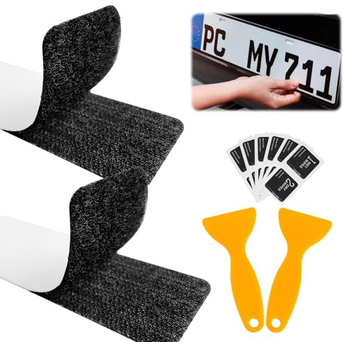 2pcs Klett Kennzeichenhalter Rahmenlos +6 Alkoholwatte +2 Schaufel,Kennzeichenhalter im Set, Kennzeichenhalter Rahmenlos mit, Wetterfester Auto & Motorrad Kennzeichenhalter Mit Hochleistungskleber