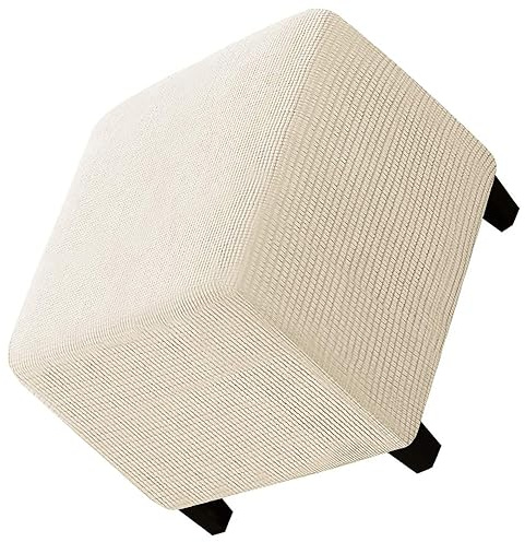 Genérico Funda Otomana Puff Cuadrada y Redonda elástico Protector de Sofá 40x40 /45x45/50x50 funda para Taburete Extraíble Moderno