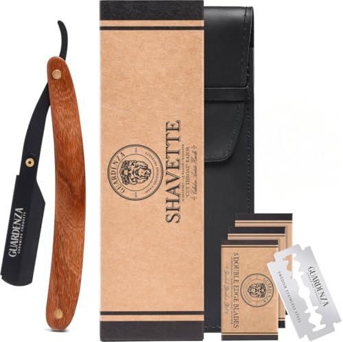 Guardenza Rasiermesser (inkl. 30 Rasierklingen und Etui) – Offenes Rasiermesser – Barbiermesser