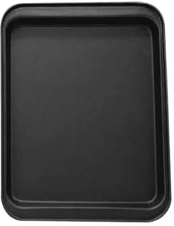Teglia da forno rettangolare antiaderente in acciaio al carbonio per biscotti, torte, pizza, arrosti, muffin, pane, torte placcate (nero S)