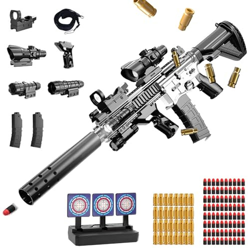 Pistola de Juguete,Pistola de Espuma Blaster,Toy Gun,EVA Juguetes de Tiro de Blanda,Juguetes de Espuma Suave,Juguetes Pistolas,Juguetei para Interior y Exterior,Regalos de Cumpleaños para 14 +