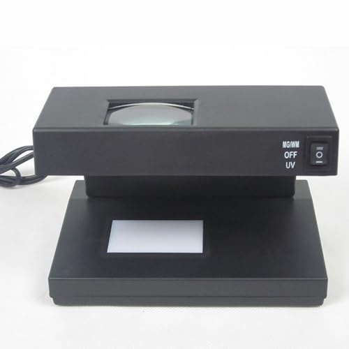 Aolidsive Detektor för Falska Räkningar 15W UV LED Money Checker med Förstoringsglas och Integrerad Reflektor för Valutaverifiering (EU)