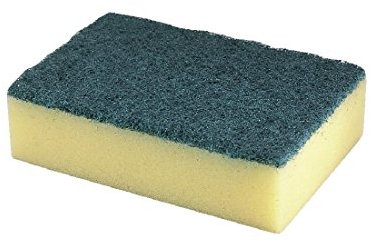 Jantex Sponge Scourers (Pack of 10), Yellow & Green, Dishwashing Sponge Scourer, Light-Abrasive Scourer & Soft Absorbent Sponge, Cleaning Product, F960