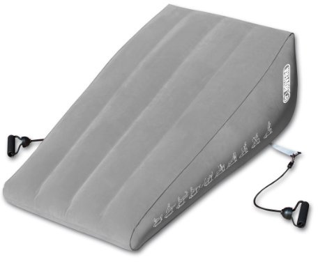 Rovera Air Bench Panca Gonfiabile per Addominali con Elastici, Grigio