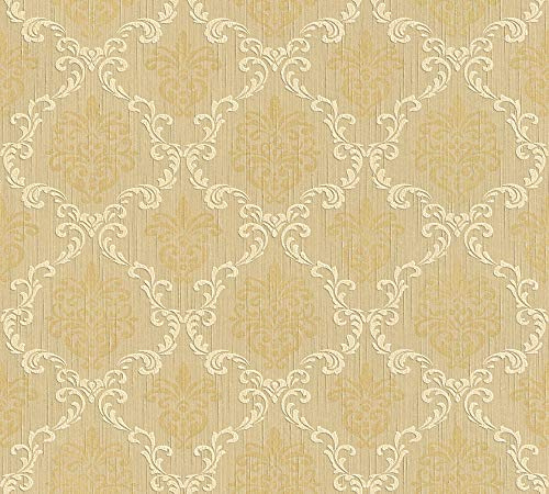 Architects Paper textiltapet Tessuto tapet med ornament barock 10,05 m x 0,53 m beige orange Made in Germany 956293 95629-3