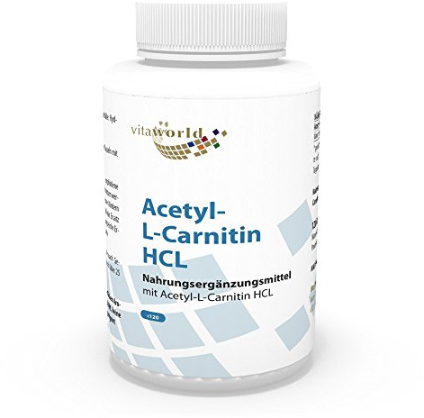 Vita World Acetyl L-carnitine 1000 mg Each Capsule 120 Capsules high Bioavailability Made in Germany