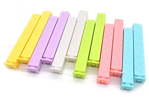 ANVAK Food Clips Bag Sealing Clips, 4.4 inches Multi-colors Bag Fresh-Keeping Clamp Sealer for Kitchen 12pcs