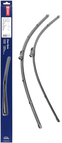 Kit de Escobillas Limpiaparabrisas Planas DENSO (DF-102), 2 Unidades 650/650mm – Silenciosas y Duraderas con Diseño Aerodinámico – Escobillas Limpiaparabrisas OEM