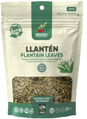Hanan Peruvian Secrets Plantain (Llanten) Loose Herbal Tea |100% Natural Herb from the Andes Mountains | 1.06 oz / 30g |