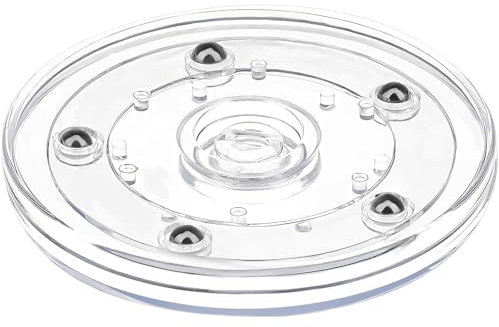 Kepfire 10 cm Acryl Lazy Susan Drehteller Kunststoff Lager Drehbarer Vorratsschrank Drehlager Durchsichtig für Küchen Organizer Kuchen Gewürzregal