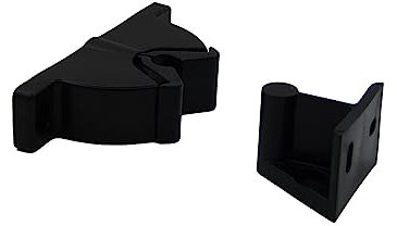 FERROELETTRA Fermaporta a Pinza - Ferma Porta Piranha - Blocca Porta da Pavimento a Scatto - Fermaporta Muro Ferma Persiane in Resina - Completo di Viti e Tasselli - Nero (1)