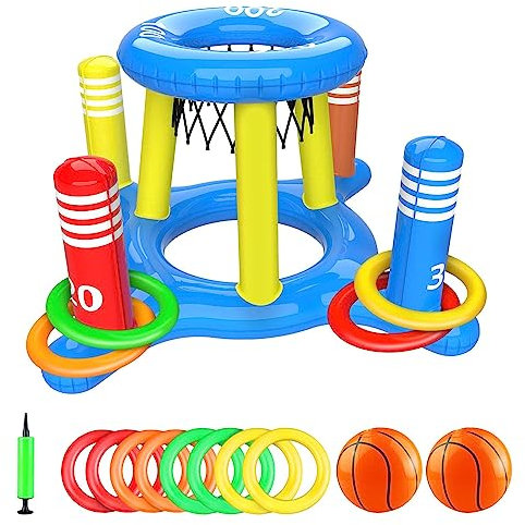 Pallacanestro Galleggiante, Canestro Gonfiabile Piscina, Gioco Da Lancio Per Piscina, Canestro Da Basket Da Piscina, Giocattoli Gonfiabili Da Pallacanestro Da Piscina, Giochi D'Acqua Della Piscina