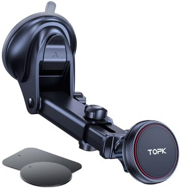 TOPK Handyhalterung Auto Magnet mit Starker Saugkraft für Armaturenbrett und Windschutzscheibe, Universal 360° Drehbar Kfz Handyhalterung für Smartphone und Tablet