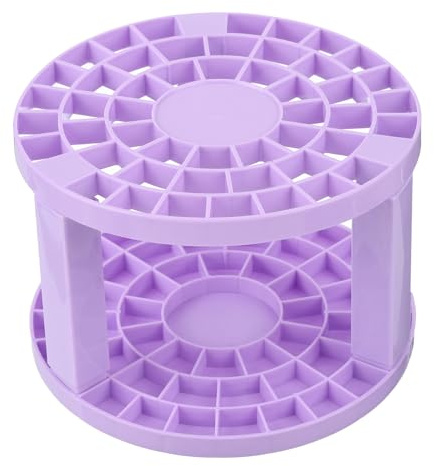 PATIKIL 1Pcs Soporte para Pinceles de Pintura Organizador de Almacenamiento de Pinceles de Pintura con 49 Agujeros Soporte de Plástico Redondo para Maquillaje de Lápiz Azul