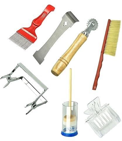 Milisten Complete Beekeeping Tool Set 7pcs Beekeeping Tools Kit Beehive Boxes Queen Catcher Marking Brush