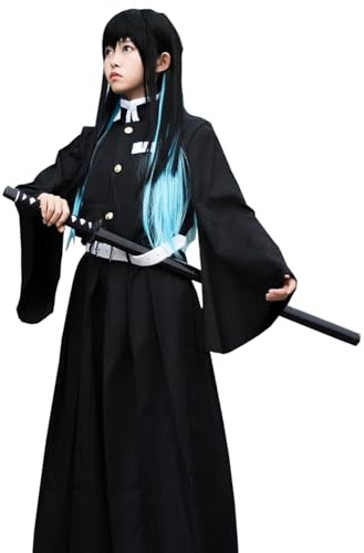 CR ROLECOS Mitsuri Cosplay per Demon Slayer Mitsuri Set Completo Costume Tomioka Giyuu Outfit Anime Giyuu per Halloween, XXL