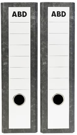2 Carpetas AZ Organizadora Premium A-Z con Caja Elegante en Negro Jaspeado – Perfecto para Formato Folio, Ancho 75 mm – Elegancia y Eficiencia en Tu Espacio de Trabajo (2)
