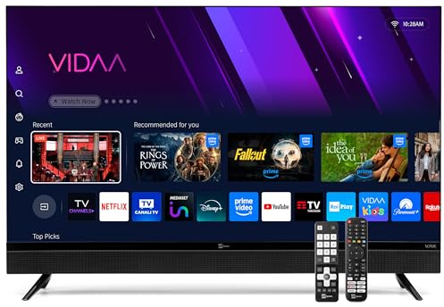 TELE System Smart TV SONIC 32 SONIC32FL SMV14, Soundbar 40W, Certificato CAM tivùsat HD, Doppio telecomando, HbbTV, HDR10 HLG, Televisore LED frameless powered by VIDAA